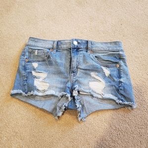 American Eagle Ripped Jean Short Shorts Size 8